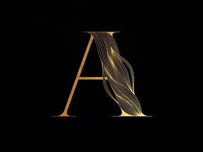 Golden letter "A" custom font elegant elegant font font gold golden letter lettering lettermark luxury luxury logo typography