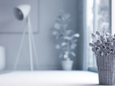 Pot ( clay_ render ) 3drendering cgi clay render interior minimal modern villa realistic visualization