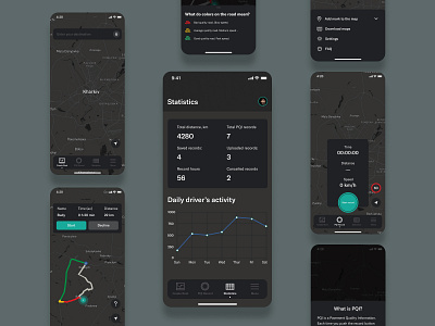 Smooth Way - app for pavement quality information analyse design figma figma design figmadesign ios app ios app design mobile app design mobile ui navigation pavement roadmap roads ui ui ux ui design uidesign uiux user experience user interface user interface design