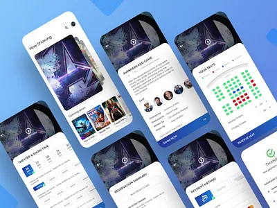 Ticket Booking Mobile Application app app design booking design home page icon illustration mobile app design movie ticket ticket booking typography ui ux vector