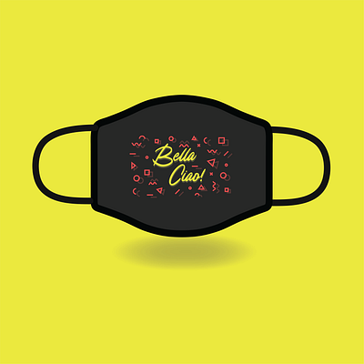 Bella Ciao 02 - Mask Mockup adobe illustrator bella ciao branding corona covid 19 covid19 creative design design face mask illustration money heist print design stay safe