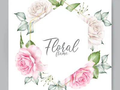 Beautiful watercolor floral frame beautiful card decoration decorative design floral flower frame garden illustration invitation leaf nature plant romantic spring summer vintage watercolor wedding