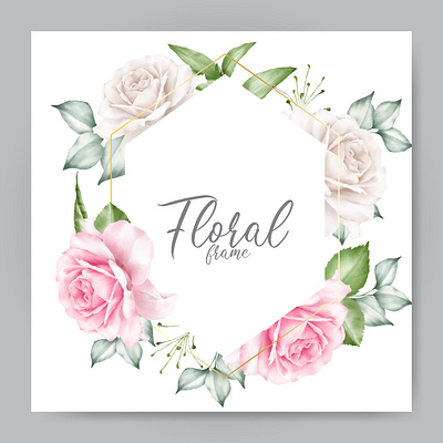 Beautiful watercolor floral frame beautiful card decoration decorative design floral flower frame garden illustration invitation leaf nature plant romantic spring summer vintage watercolor wedding