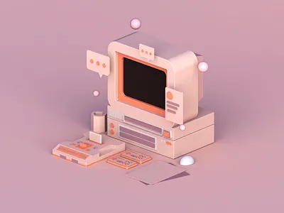 Computer c4d design illustration ui