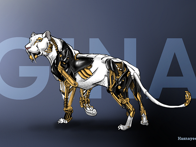 Character design : Gina characterdesign comic ideas hand drawn illustration lion cyberpunk original sabertooth steampunk story