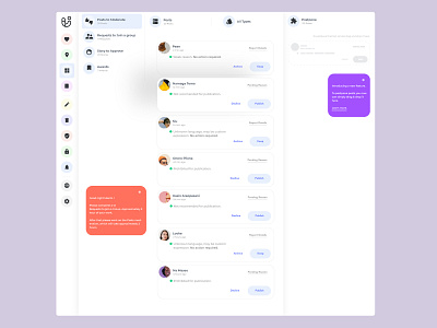 Posts moderation section. UI modeling dashboard mobile ui modeling