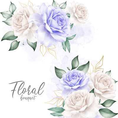 Watercolor floral arrangements with beautiful flower and leaves arrangement art background beautiful blossom botanical bouquet decoration design floral flower illustration leaf nature pink rose spring summer vintage watercolor