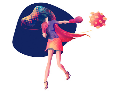 Be fearless, not reckless. boxing colorful digital digitalart drawing drawings faceless flatdesign girl graphic design illustration modern photoshop virus woman