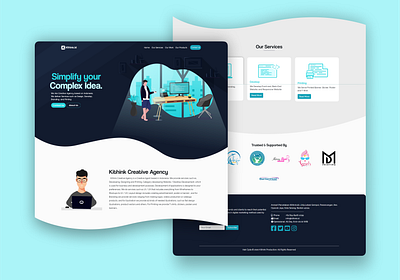 Web Design One Page app design flat illustration illustrator minimal ui ux vector web