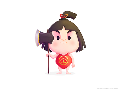 Kintaro cartoon character cute folktale hero illustration ilustracion japan kidlitart kids kintaro legend procreate tale 金太郎