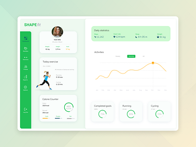 Fitness App dashboard dashboard design fitness fitness app healthy interface sport sport app tracking tracking app ui ui ux
