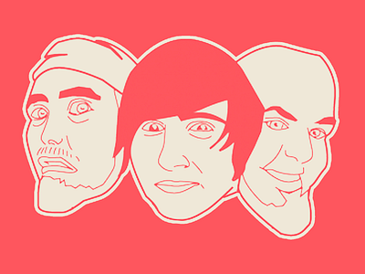 Three heads illustration - sticker design 2d adobe illustrator band flat hand drawn illustration illustrator vector