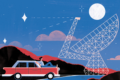 Green Bank Telescope - BBC Sky At Night colour design editoral editorial illustration illustration print science space spaceship telescope