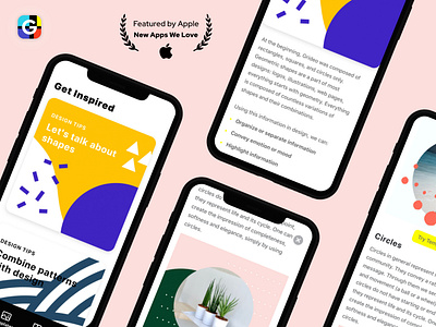 Grideo articles tab + detail screen 🥳🎉 app apple article articles buttons cancel cards collage design design app figma grid grid design ios iphone x iphonexs shape shapes template ui