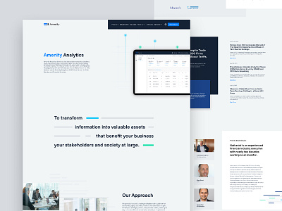 Amenity Analytics - About Us Page b2b dashboard finance finance website finctech website fintech landing page fintech startup iot machine learning nlp saas startup webflow website