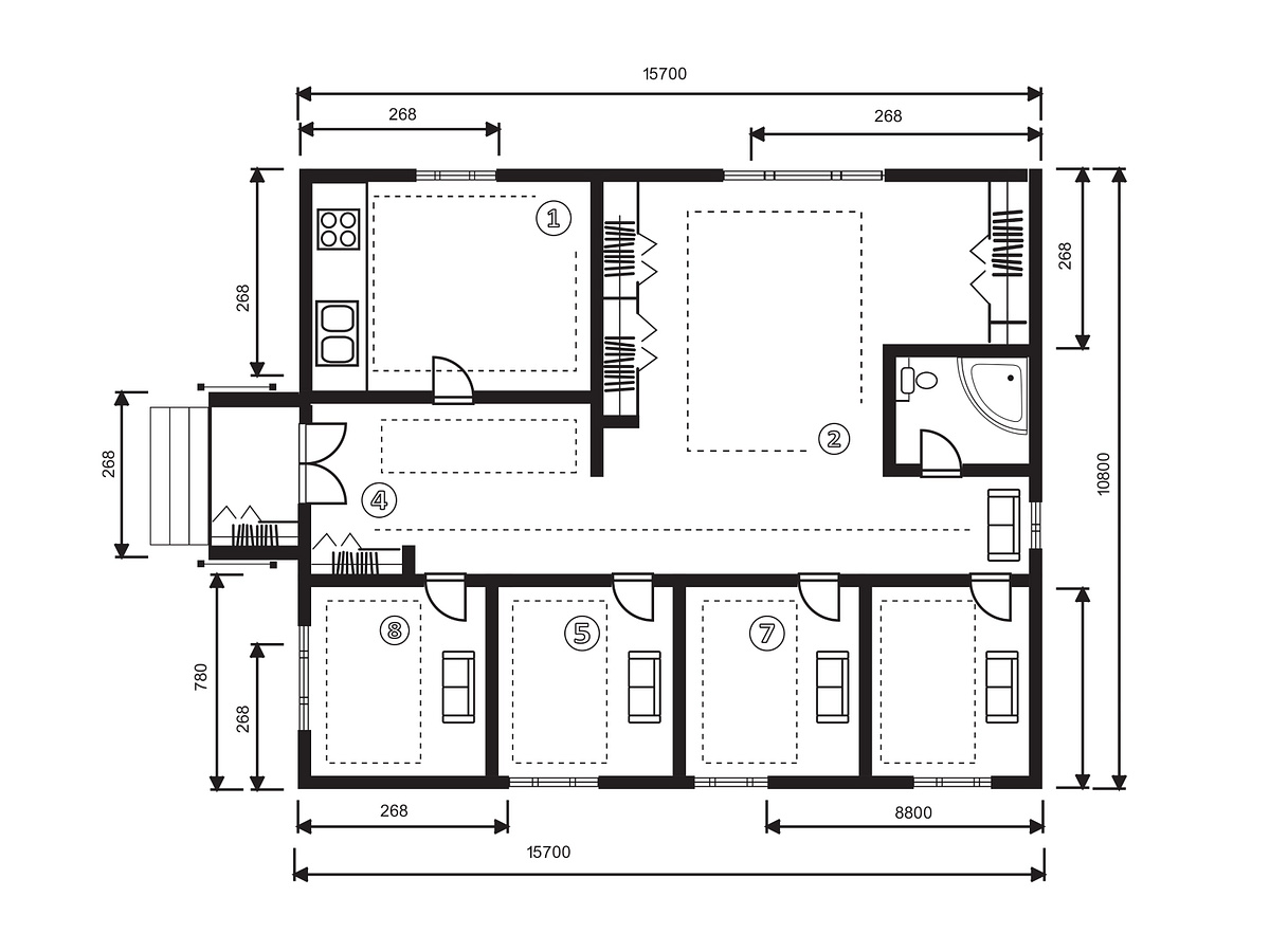 House plan drawing. Figure of the by AlexZel on Dribbble