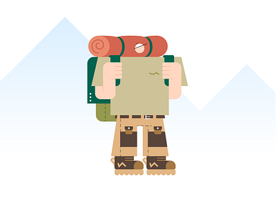 Hiker character character design character illustration geometric geometric illustration hike hiker hiking hiking illustration illustration nature illustration vector