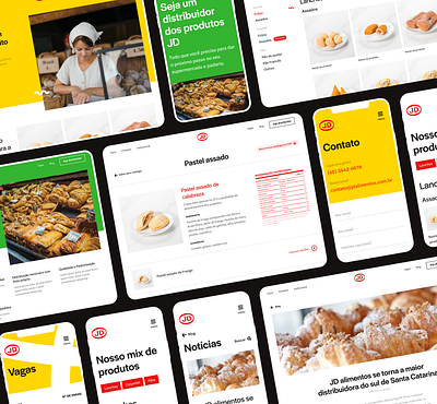 Responsive Website - JD Alimentos clean green interface landing page minimalist mobile mockups ui ui design ux website yellow