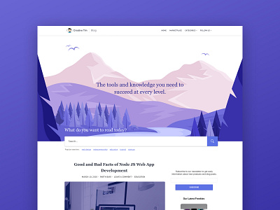 Blog Concept article blog blog design blog post bootstrap 4 concept daily dailyui gradient illustration inspiration responsive search ui ui kit web design