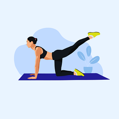 Workout Woman Illustration - Stay Safe & Healthy coronavirus covid 19 illustraion india safe trending woman workout