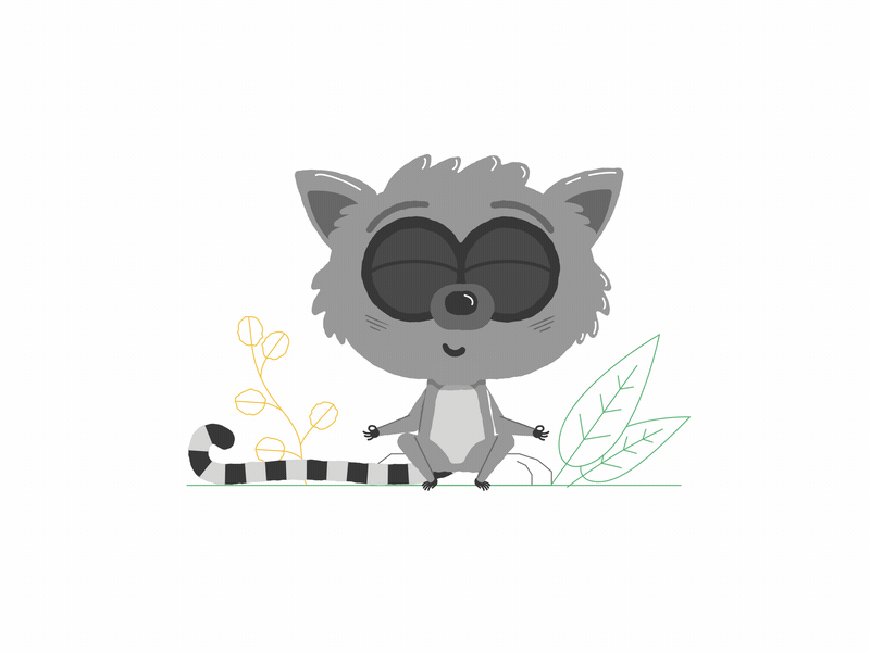 Be Mindful animals animation butterfly character character animation gif illustration lemur meditate meditating meditation mental health mental health awareness mindful mindfulness