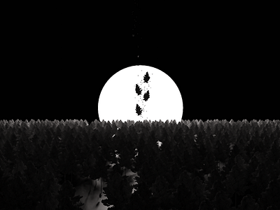 Forest 3d art albumcover atmospheric blackandwhite blender blender3d forest music