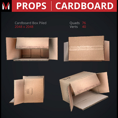 Presentation Cardboard 09 3d box cardboard game low lowpoly meshville model poly props warehouse