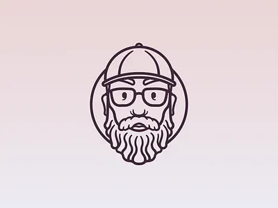 The Dad affinitydesigner beard monoline vector