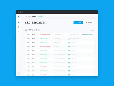 GameCredits Lite - Desktop Crypto wallet blockchain clean crypto wallet cryptocurrency fintech light ui minimalistic modern wallet app