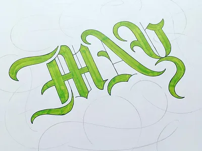 MAY flourishes lettering
