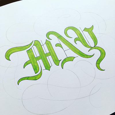MAY flourishes lettering