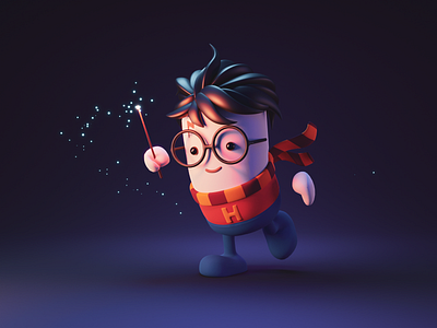 Little Wizard 3d blender character character design character illustration fantasy harry potter illustration render wizard