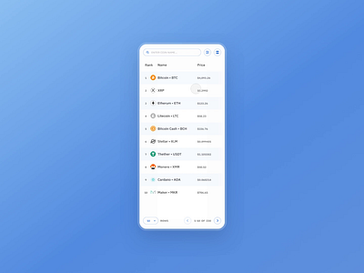 Xchange – Table Mobile Filters for Crypto Platform 2020 trend animation bitcoin crypto crypto exchange cryptocurrency design ethereum filter filter ui flat mobile table ui ux