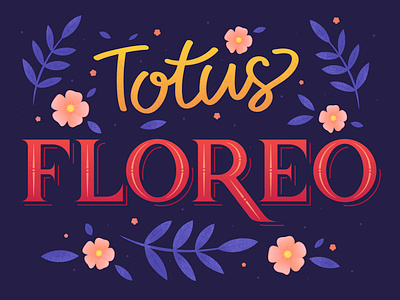 "All in Bloom" lettering art design flat flower illustration lettering spring vector