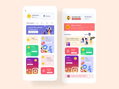 Rewards Screen app design design illustraion ui