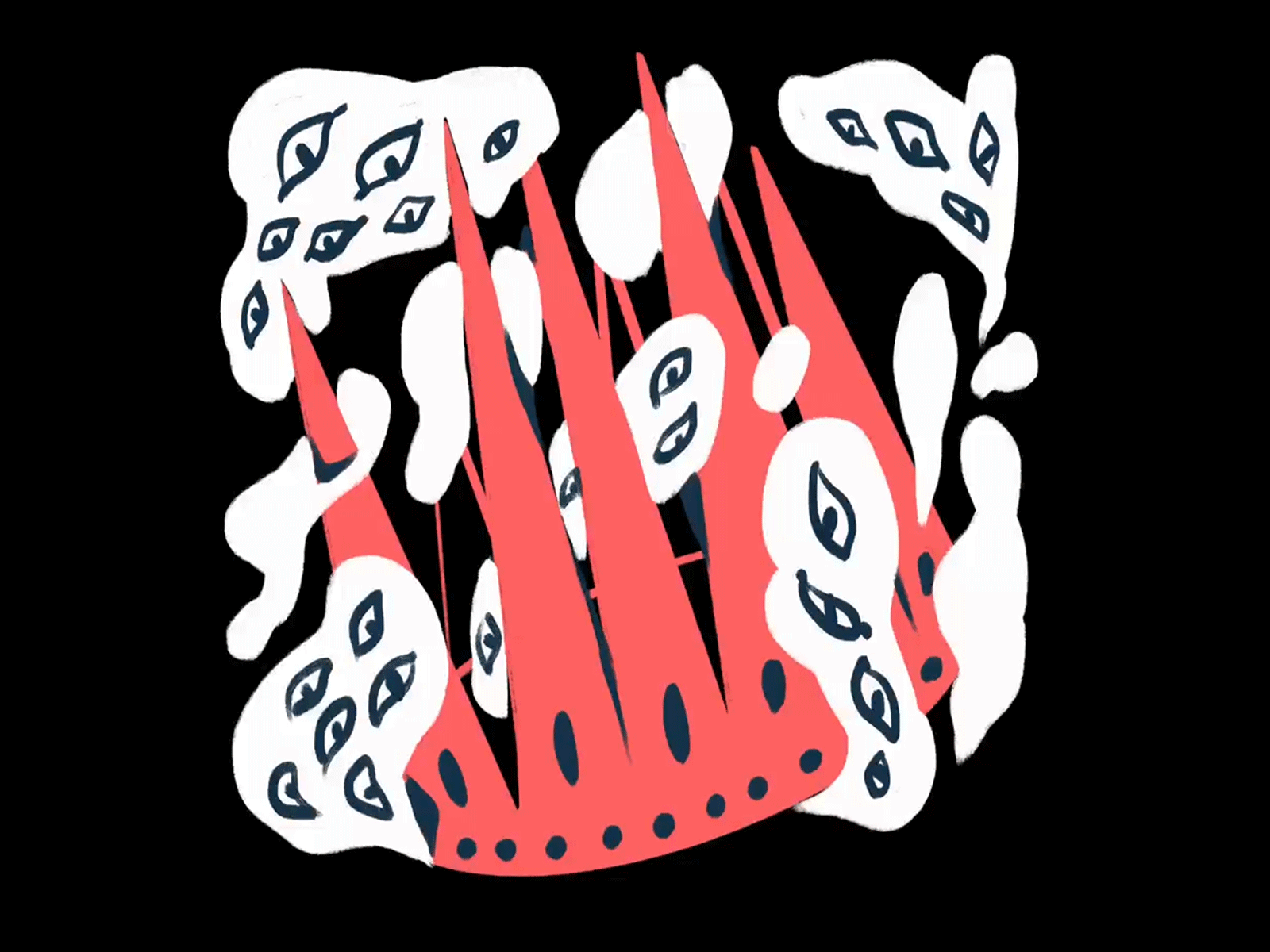 crown animation cloud crown eyes illustration procreate procreate animation red