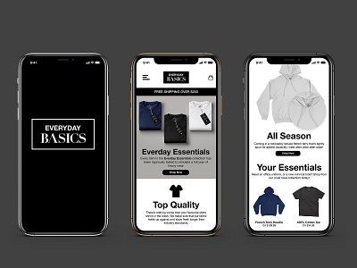 Everyday Basics Mobile Site Design app app design apparel apple clean ecommerce minimal mobile mobile app mobile app design mobile design mobile ui shop shopify shopping web web design webdesign website website design