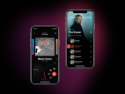 Player inerface apple eraser interface iphone iphonex player radiohead thom yorke ui uidesign