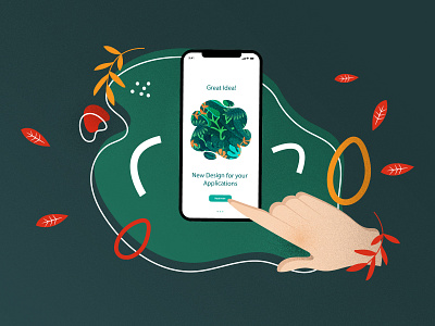 mobile app adobe illustrator app design click designer drawing drawn graphicdesign green hand ilustration ilustrator mobile mobileapp phone red yellow