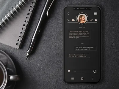 Daily UI Challenge - Day 013 daily ui dailyui dark app dark ui design direct messaging minimal ui vector