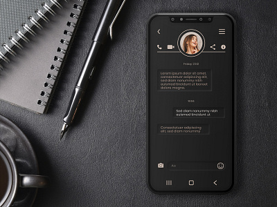 Daily UI Challenge - Day 013 daily ui dailyui dark app dark ui design direct messaging minimal ui vector