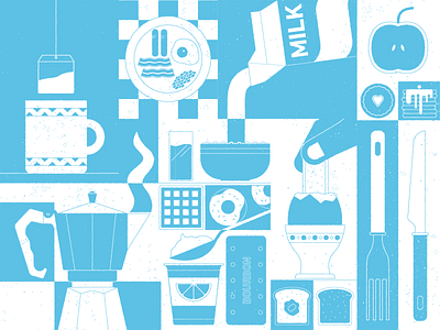 Breakfast Time 2d adobe animation breakfast flat design food illustration illustrator loop vector