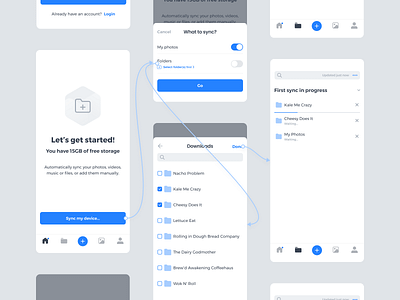 Files sync — getting started blockchain file upload files flat ios mobile storage ui uidesign ux flow