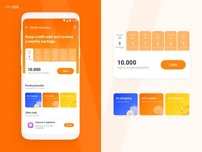 DAY33-WEEKLY GOLD COINS app cash loan credit card design icon illustration loan logo ui ux