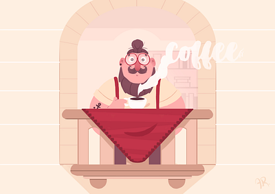 Coffee art artist brazil character characterdesign coffee color design designer glasses hipster illustration illustrator ilustrator photoshop