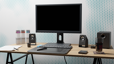 My Desk 3d 3d art 3d artist