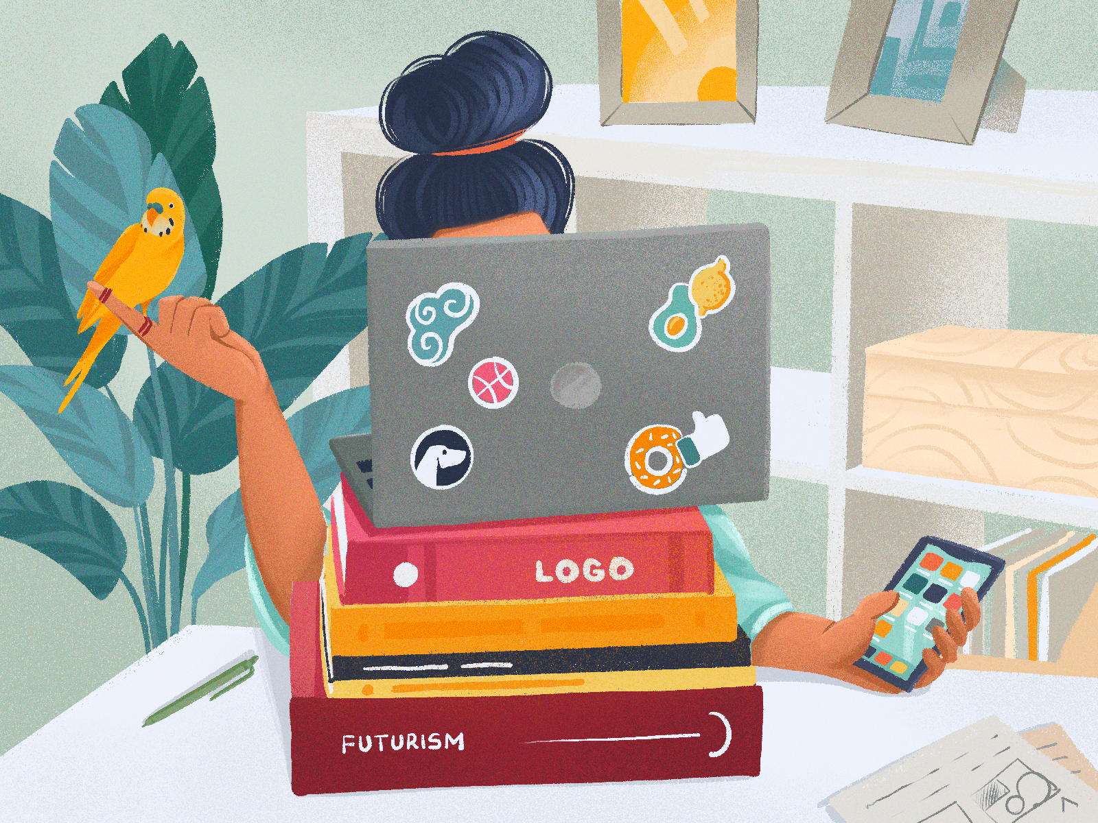 Designer's Workspace Illustration