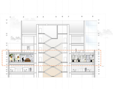 VEGAN RESTAURANT- SECTION autocad design green greenhouse interior architecture photoshop restaurant vegan vegan food