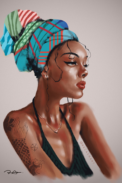 Headwrap art artwork color colorful colors design digital digital artist digital illustrator digital painting digitalart girl girl illustration illustration illustrator