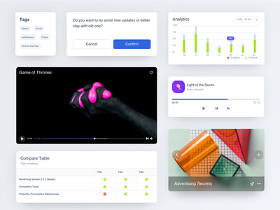 UI Components analytics branding component design concept design dribbble library typography ui visual visual design